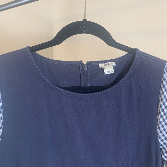 J‎ Crew blue dress gingham sleeves Medium sun-bleached soft - Picture 4 of 9